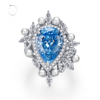 wholesale 925 Silver Mu Jing Jewelry New 11*15mm Imported High Carbon Drill Aquamarine Water Drop Inlaid Pearl Ring-R468 Aquamarine No.9