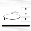 wholesale S925 Sterling Silver Tennis Chain with Black Zircon Round Stones, Factory Direct Wholesale-0-1