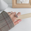 wholesale S925 Sterling Silver Korean Ins Minimalist Geometric Smooth Silver Ring with Asymmetric Interwoven Design for Women-0-3