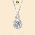 wholesale S925 Silver Necklace Curved Corridor Moissanite Pendant Choker Cross-Border Best-Selling Accessories Source Wholesale-0-0