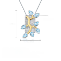 wholesale S925 Silver Designer Natural Topaz Pendant Leaf Branch High-End Style Gemstone Necklace-0-4