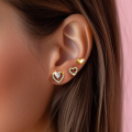 wholesale 925 Sterling Silver New Heart-shaped Zircon Inlaid Stud Earrings, Korean Style, Minimalist And Versatile-0-1