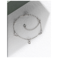 wholesale S925 Sterling Silver Forest Floral Bracelet for Women, Small and Niche Design, Sweet Wrist Accessory with Zircon Elements, New Arrival-White gold bracelet 925 silver