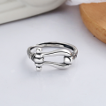 wholesale S925 Sterling Silver Korean Style Handmade Clasp Mixed Screw Pattern Thin Band Ring Holder Hip-Hop Open Ring-0-1