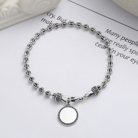 wholesale S925 Sterling Silver GoodLuck English Letter Ins Fashion Versatile Bracelet-233SM/approx. 8.5g 925 silver
