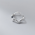 wholesale 925 Sterling Silver Wave Ring for Women, Korean Style Ins Minimalist High-end Elegant Trendy Index Finger Adjustable Ring J8544-0-1