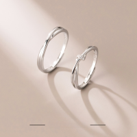 wholesale S925 Sterling Silver Moebius Couple Rings Inlaid with Diamonds, Entwined Lines, Twin Knots, Minimalist Rings, ins Style R00162-S925 silver ring for women with diamonds &gt; adjustable opening