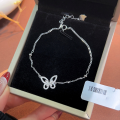wholesale S925 Silver Hollow Butterfly Bracelet for Women, Ins Style, Niche, Light Luxury, Versatile, with Inlaid High-End Design Sense Hand Jewelry Gift-0-3