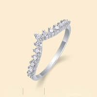 wholesale S925 Sterling Silver Fashion Minimalist Popular Cross-Border Temu Best-Selling Moissanite Hug Ring-13 Moissanite Diamonds US No. 9