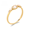 wholesale S925 Silver Plated 14k Gold Japanese INS Style Natural White Crystal Pearl Ring-0-0