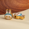 wholesale S925 gold-plated enamel Labubu spacer beads for DIY bracelets, necklaces, pendants, handcrafted cord accessories-0-11