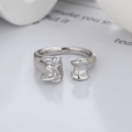 wholesale S925 Sterling Silver French-style Textured Liquid Geometric Irregular Shape Creative Trendy Versatile Ring-0-2