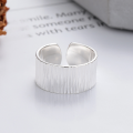 wholesale S925 Sterling Silver Trendy Cross-border INS Minimalist Line Texture Geometric Open Ring Versatile Band-0-2