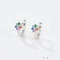 wholesale S925 silver cross-border hot-selling children's stud earrings, small and exquisite luxury colorful zircon earrings, factory direct-0-7