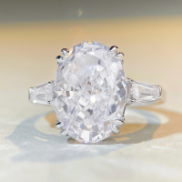 wholesale S925 Sterling Silver New Cross-Border Hit Large Cocktail Ring for Women with 10-Carat High Carbon Cubic Zirconia-White Diamond-CBJZ173 No.7