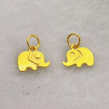 wholesale S925 gold-plated silver elephant charm bracelet necklace bead DIY handmade semi-finished accessory spacer-0-5