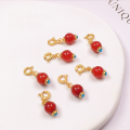 wholesale S925 silver gold-plated natural southern red agate bow knot gourd barrel bead pendant accessory bracelet string DIY semi-finished product-0-1