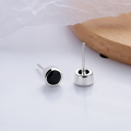 wholesale S925 Sterling Silver Korean Dongdaemun Minimalist Black Zircon Earrings with Retro Simple Elegance-0-1