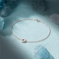 wholesale S925 Sterling Silver Geometric Minimalist Zircon-accented Circle Bracelet For Women-0-3
