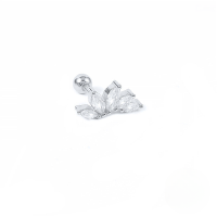 wholesale S925 Sterling Silver。-White Gold-Single-White Diamond