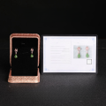 wholesale Rose gold-plated 925 sterling silver inlaid with Hetian jade new Chinese-style tassel drop earrings for women with certificate-0-3