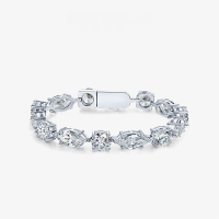 wholesale 925 Silver New 15ct Simulated Full Diamond Bracelet for Women, TrendyIns Style Hot-Selling Jewelry-White【P-0503】>15cm