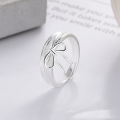 wholesale S925 Sterling Silver Bow Ribbon Ring, Adjustable Index Finger Ring, Niche, High-End Feel, Live Streaming Hit-0-1