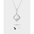 wholesale S925 Sterling Silver Small Freshwater Pearl Pendant Necklace for Women, Minimalist Luxury Style Choker Jewelry-0-5